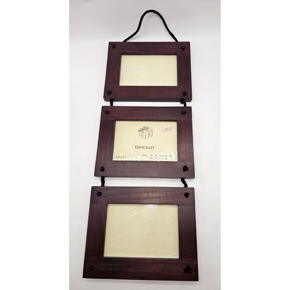 Rustic Hanging Wooden Picture Frames – Giftcraft Set – 3.5” x 5” Home Decor - Picture 9 of 10